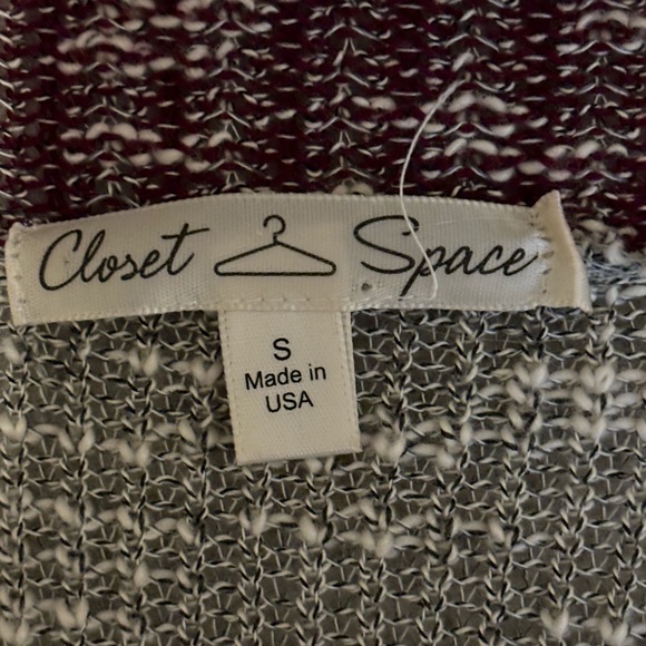 Closet Space Burgundy & Gray Cardigan Size S - Picture 11 of 12
